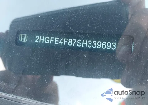 2025 Honda Civic Hybrid Sport/Sport Touring z USA, uszkodzony, nr VIN 2HGFE4F87SH339693